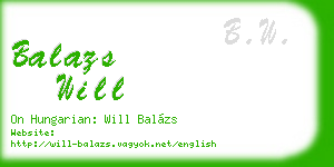 balazs will business card